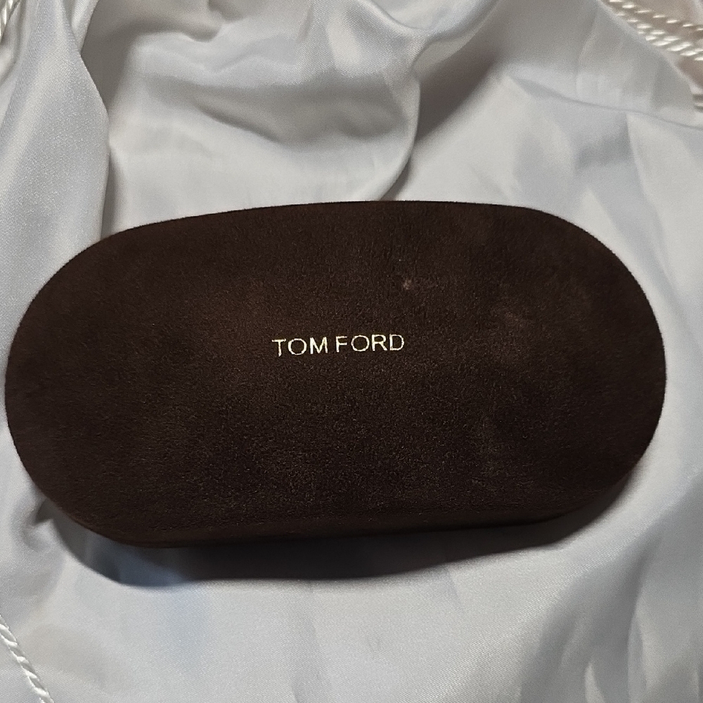 Tom Ford Dark Brown Suede Glasses Case